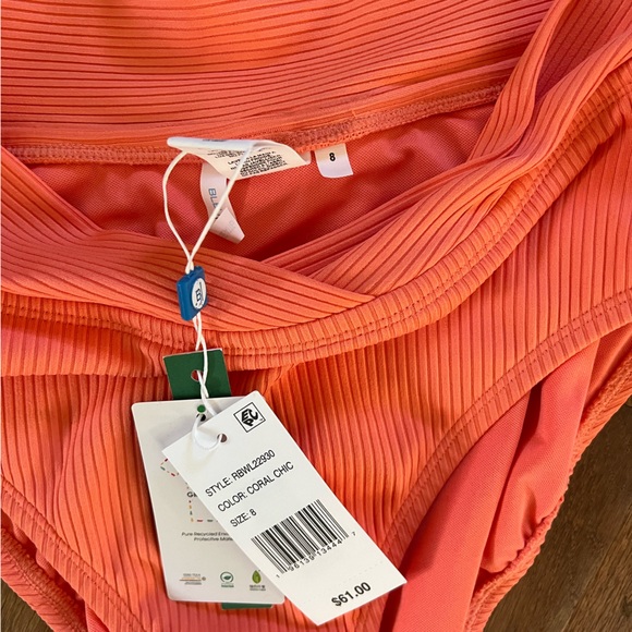 Bleu Rod Beattie orange coral chic swim bottoms size 8 NEW - Picture 3 of 3
